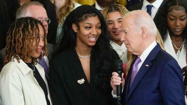 LSU women's basketball player Angel Reese.